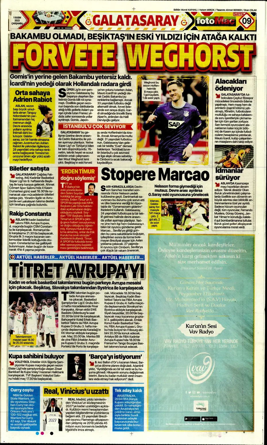 "Krunic Fenerbahçe'ye kaldı" | Sporun manşetleri (1 Kasım 2023) - 17