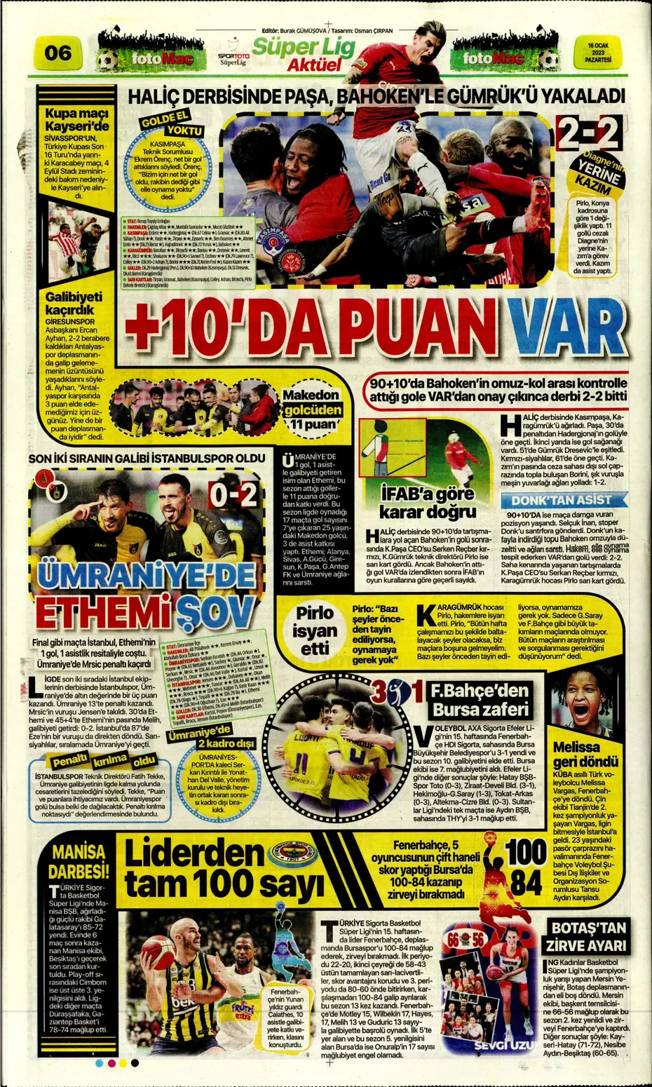 Sporun Manşetleri (16 Ocak 2023) - 18