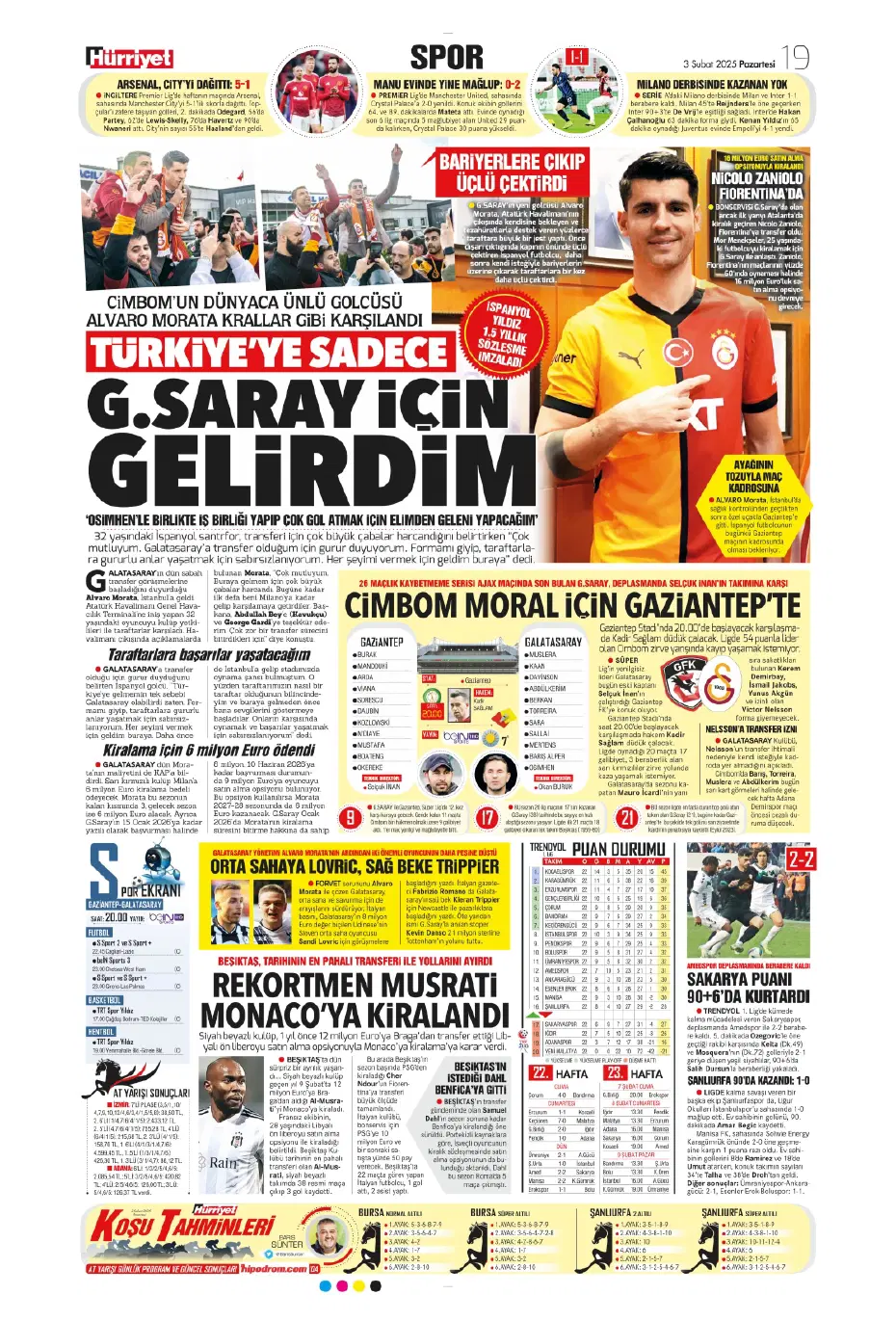 "Transferde Kartal haftası" | Sporun manşetleri - 13
