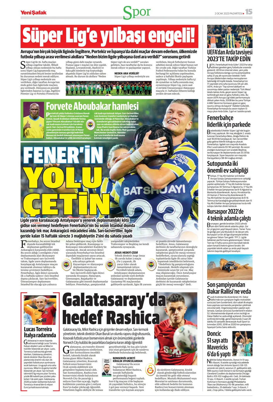 Sporun Manşetleri (2 Ocak 2023) - 32