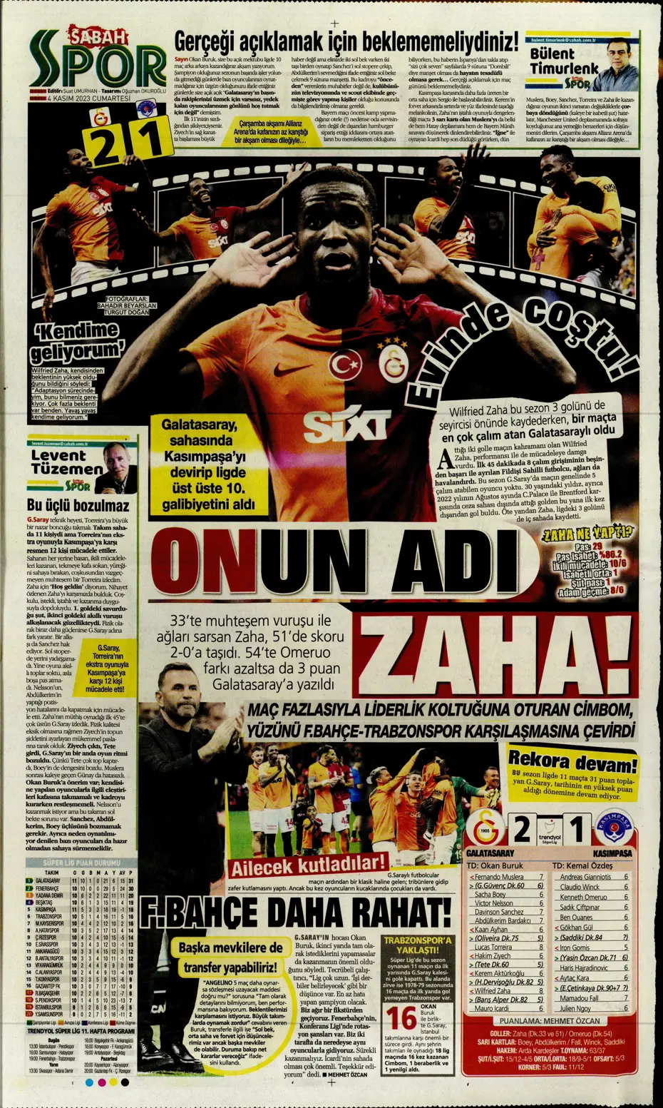 "Derbinin şifresi ilk çeyrek" | Sporun manşetleri (4 Kasım 2023) - 29