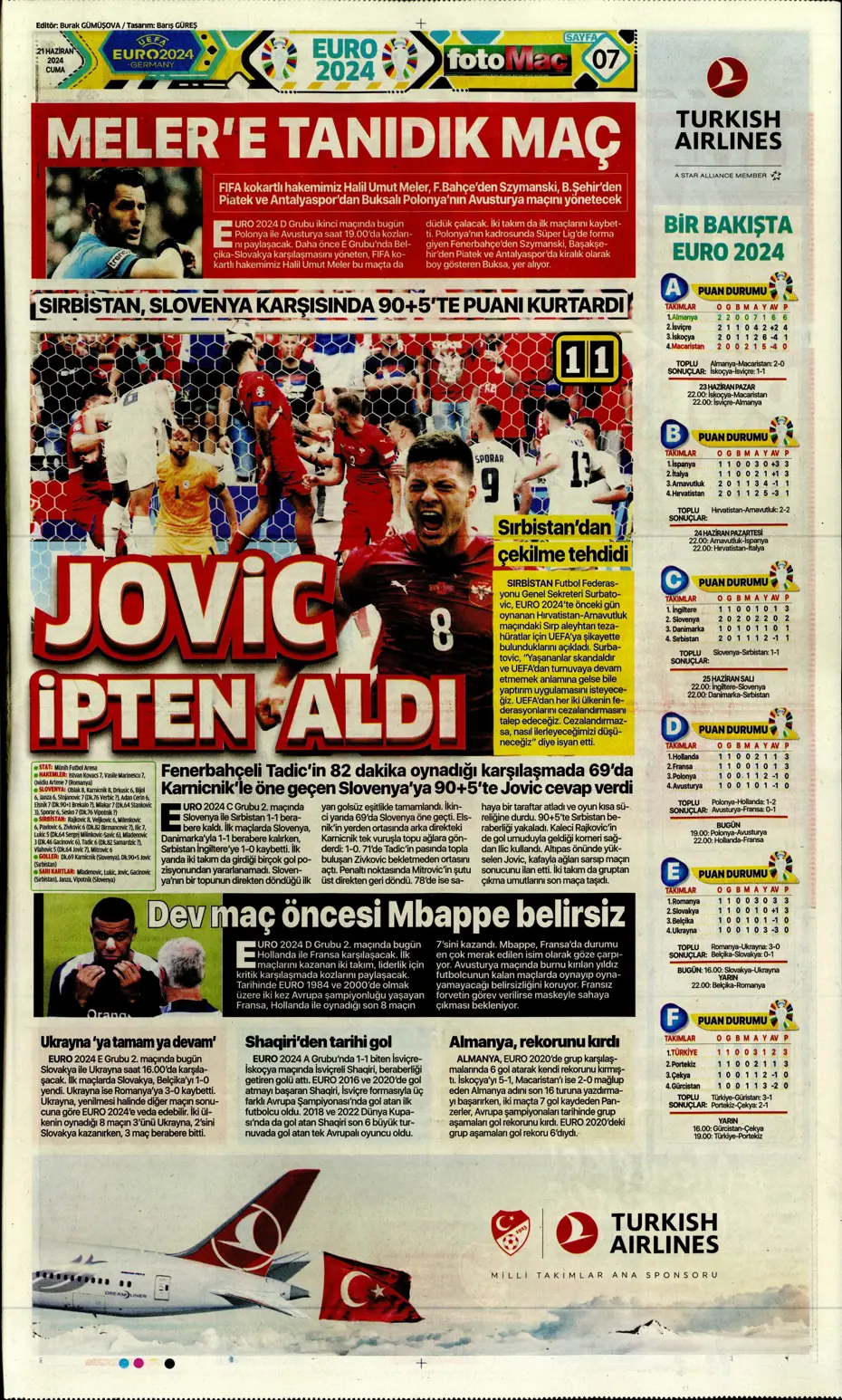 "Bir yıl daha G.Saray'dayım" | Sporun manşetleri (21 Haziran 2024) - 16 "Bir yıl daha G.Saray'dayım" | Sporun manşetleri (21 Haziran 2024) - 16