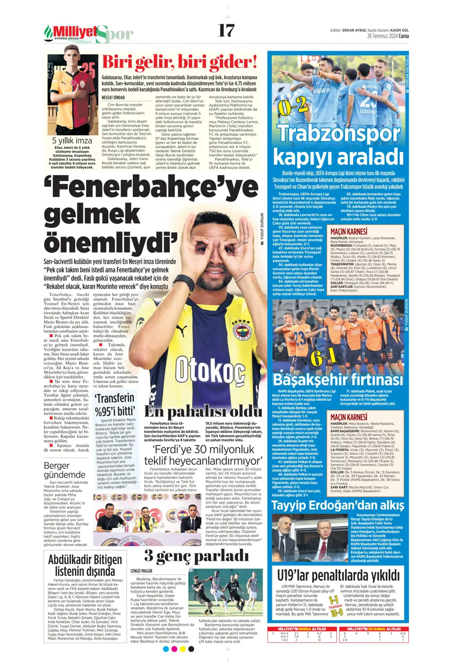 "Anderson Talisca savaşı" | Sporun manşetleri - 23