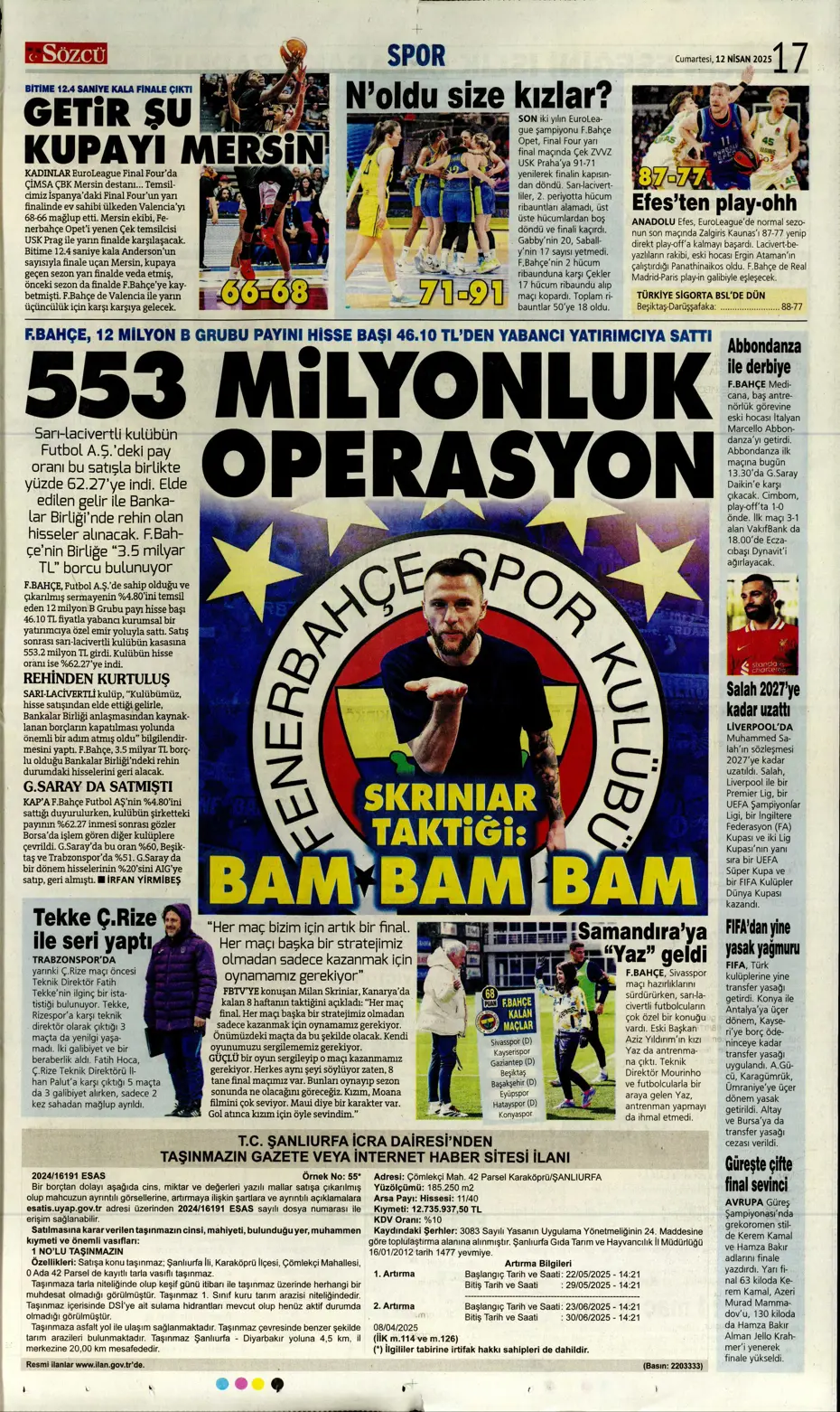 "Türk futbolunun utanç tablosu" | Sporun manşetleri - 34