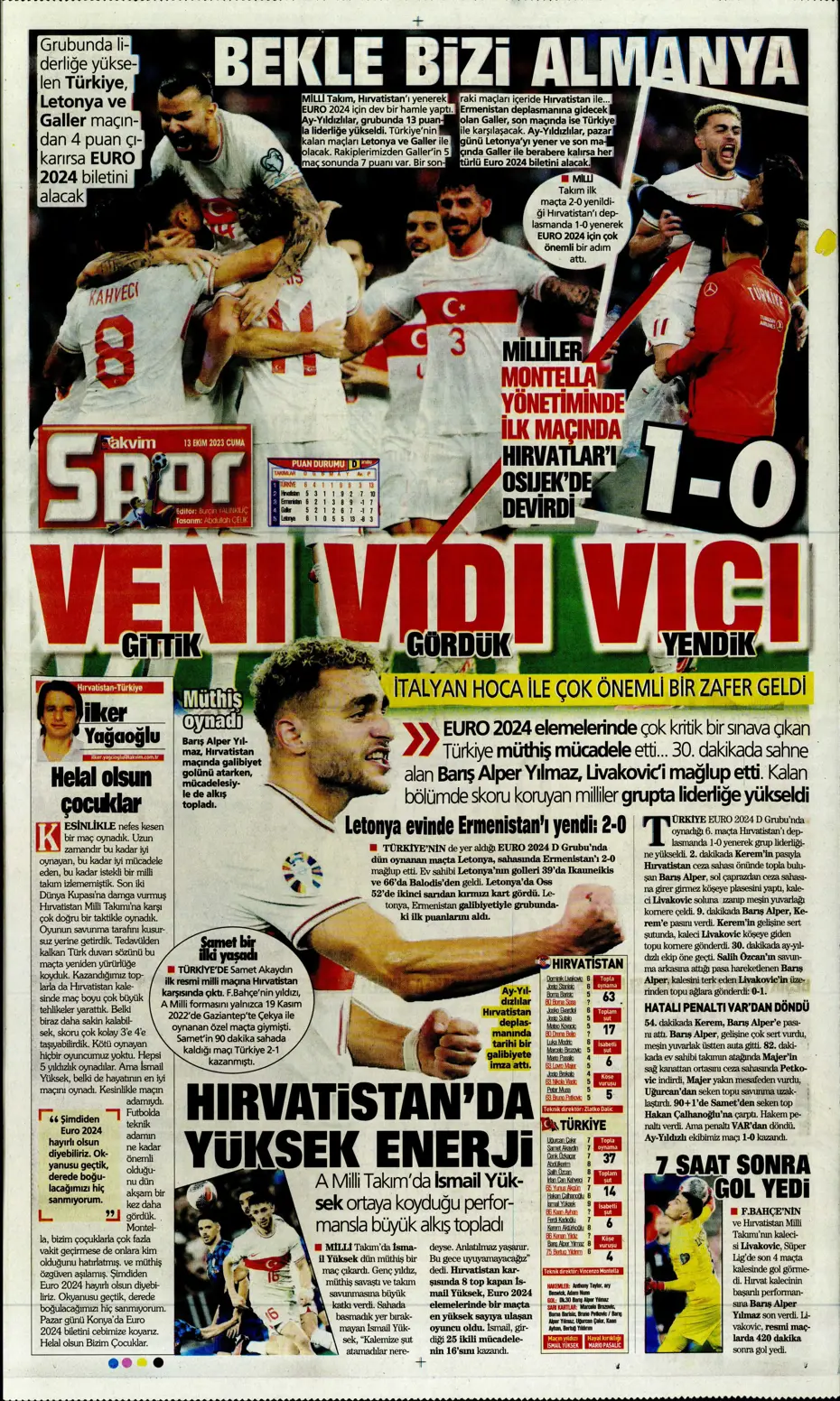 "Barış Yılmaz Türkiye yıkılmaz" | Sporun manşetleri (13 Ekim 2023) - 34 "Barış Yılmaz Türkiye yıkılmaz" | Sporun manşetleri (13 Ekim 2023) - 34