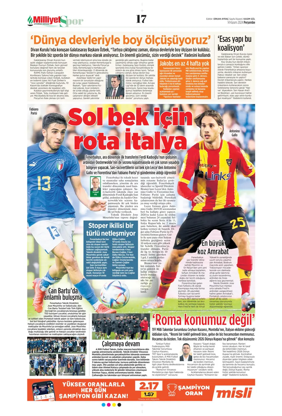 "Talisca'dan yeşil ışık" | Sporun manşetleri (14 Kasım 2024) - 23 "Talisca'dan yeşil ışık" | Sporun manşetleri (14 Kasım 2024) - 23