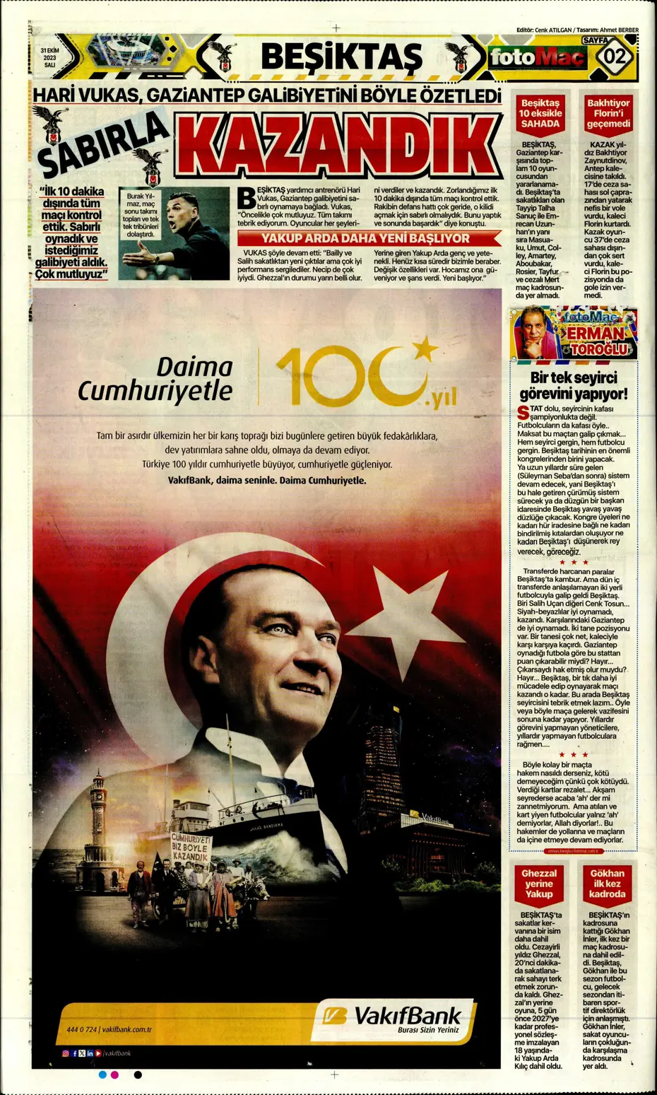 "Ne Bayern ne Barça en büyük Kanarya" | Sporun manşetleri (31 Ekim 2023) - 11