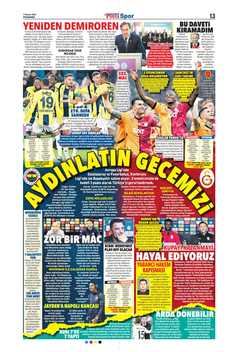 "Fenerbahçe'den Boca Juniors'a rest" | Sporun manşetleri (7 Kasım 2024) - 19