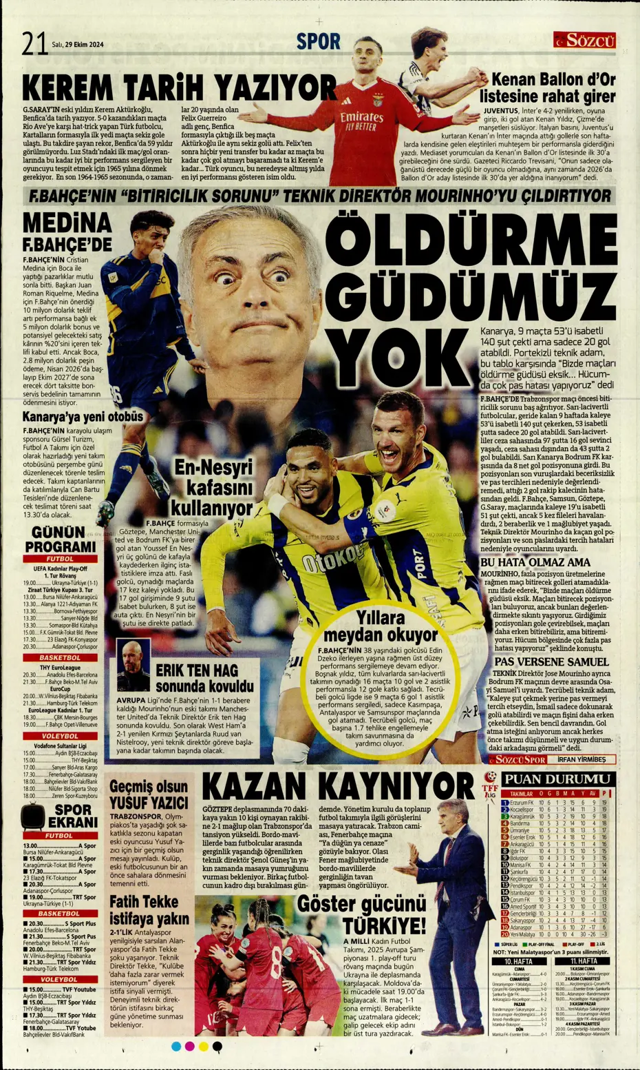 "Cimbom zirvede tek başına" | Sporun manşetleri (29 Ekim 2024) - 38 "Cimbom zirvede tek başına" | Sporun manşetleri (29 Ekim 2024) - 38