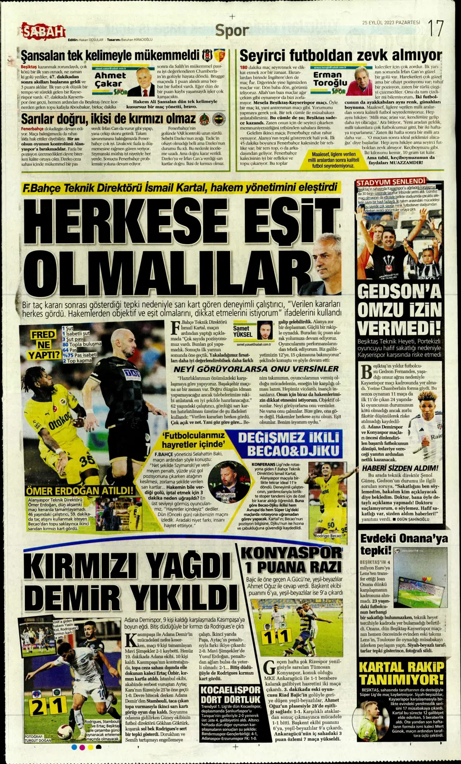 "Hesaplar Kahveci'den" | Sporun manşetleri (25 Eylül 2023) - 33