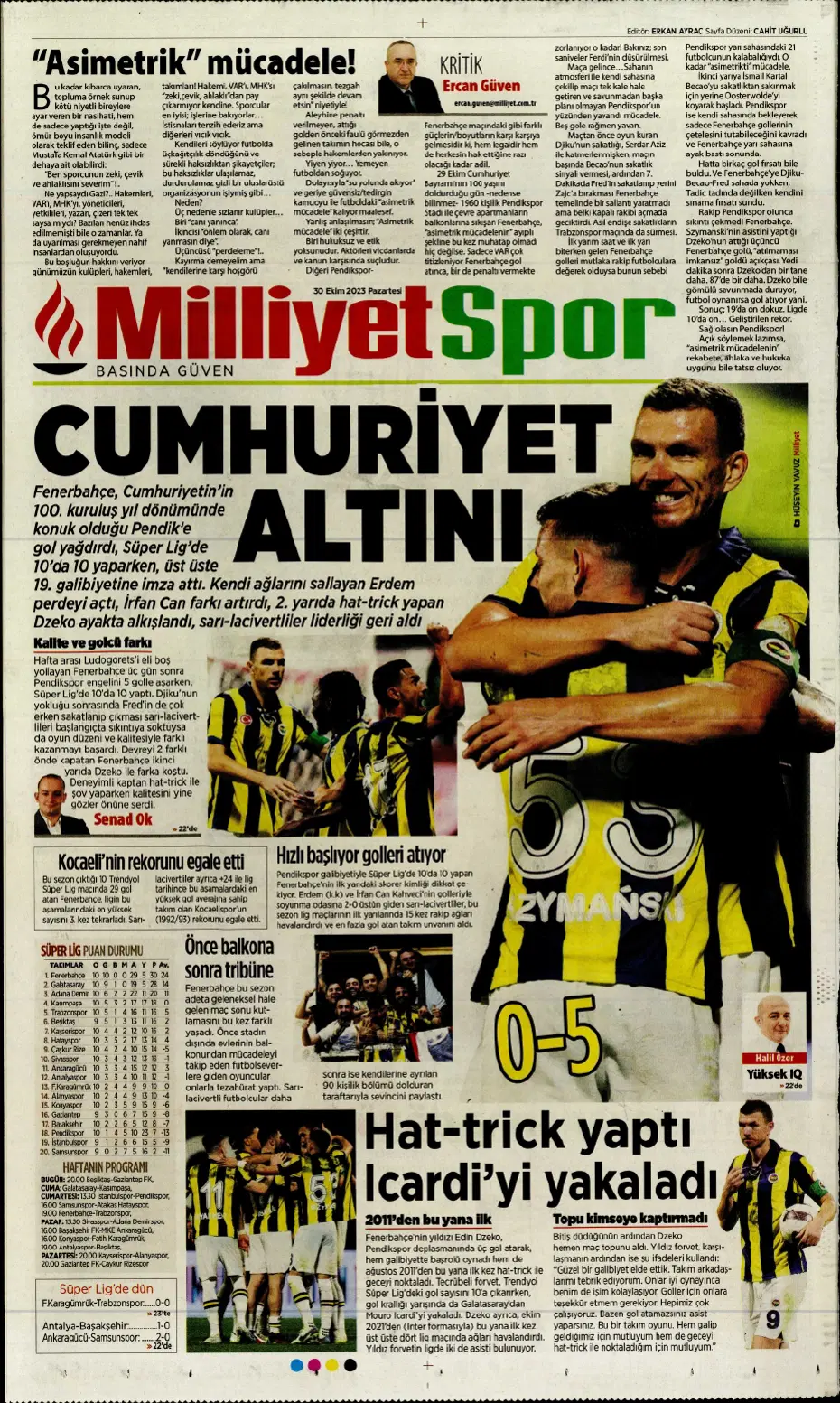 "Fenerbahçe kasırgası" | Sporun manşetleri (30 Ekim 2023) - 20