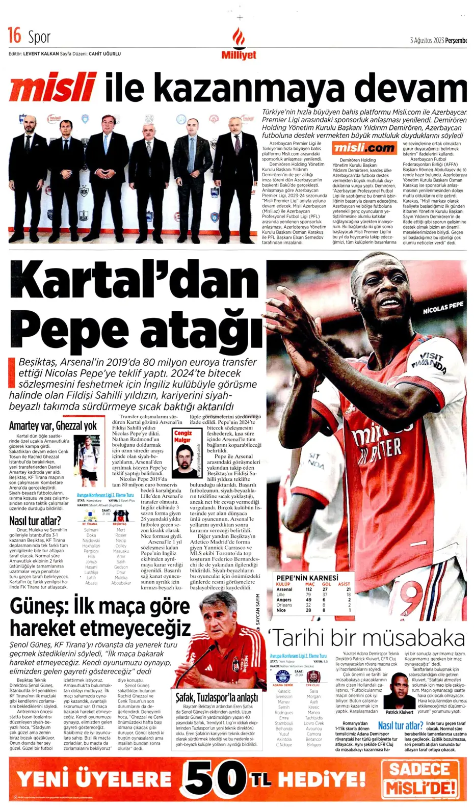 "Adım adım Devler Ligi'ne" | Sporun Manşetleri - 21