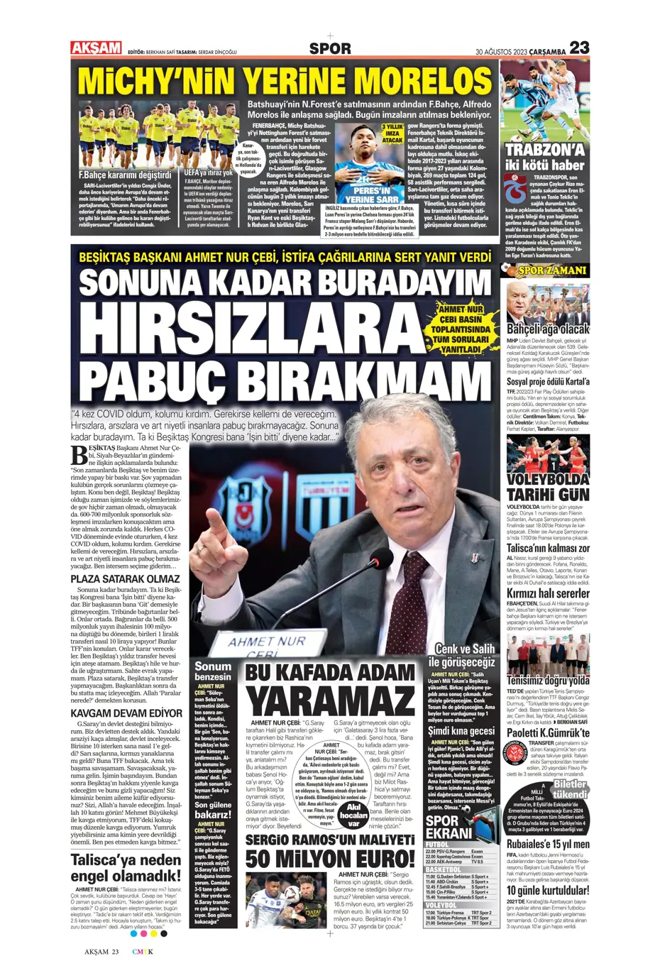 "Avrupa Avrupa duy sesimizi" | Sporun manşetleri (30 Ağustos 2023) - 3 "Avrupa Avrupa duy sesimizi" | Sporun manşetleri (30 Ağustos 2023) - 3