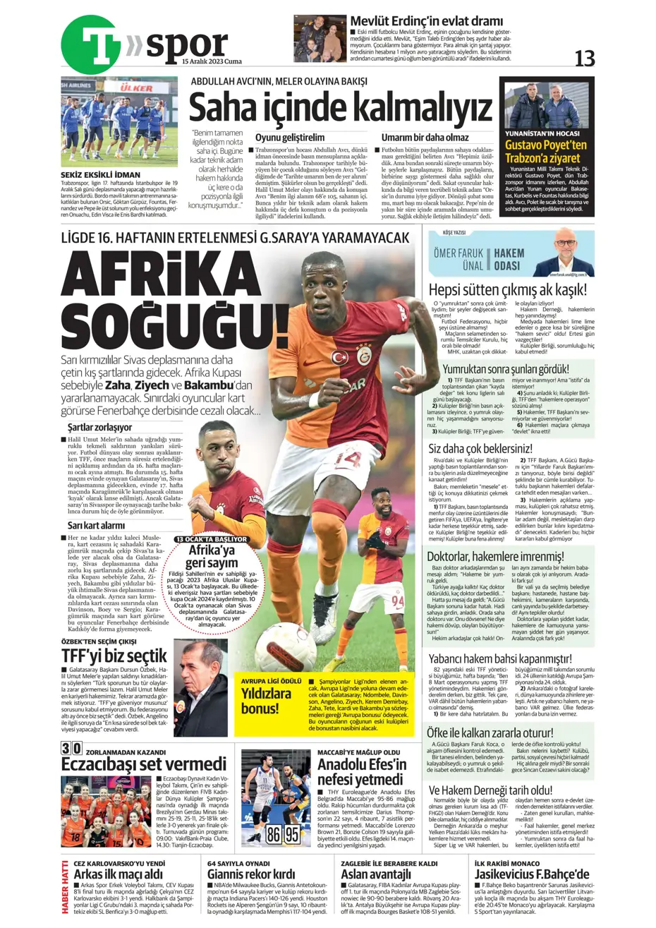 "Aslan'dan Jorginho bombası" | Sporun manşetleri (15 Aralık 2023) - 38