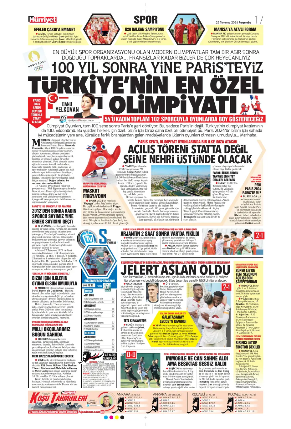 "Fenerbahçe'de sıra geldi orta saha transferine" | Sporun manşetleri - 17 "Fenerbahçe'de sıra geldi orta saha transferine" | Sporun manşetleri - 17