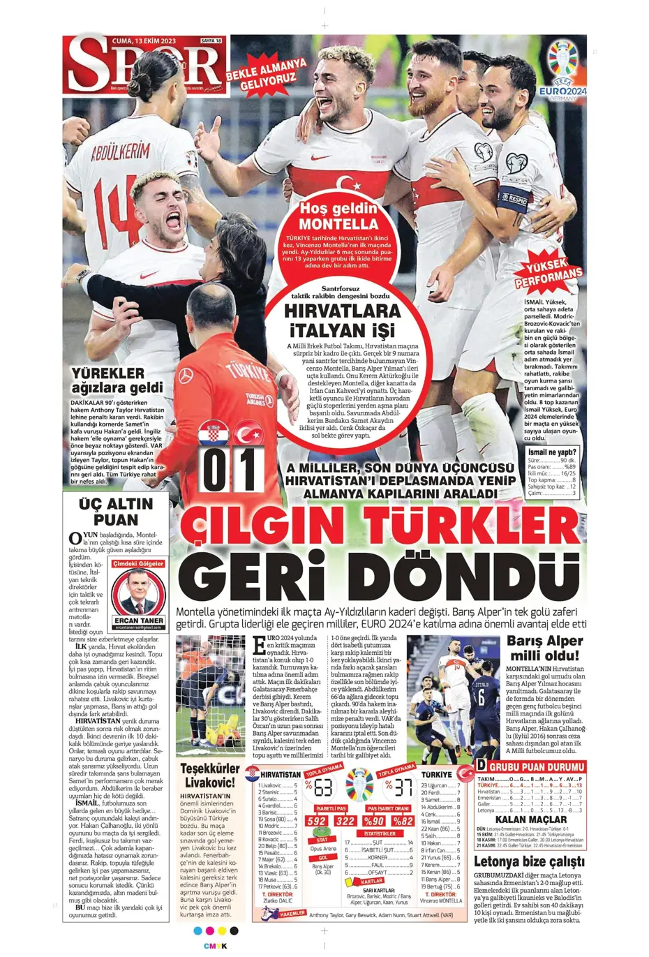 "Barış Yılmaz Türkiye yıkılmaz" | Sporun manşetleri (13 Ekim 2023) - 30 "Barış Yılmaz Türkiye yıkılmaz" | Sporun manşetleri (13 Ekim 2023) - 30