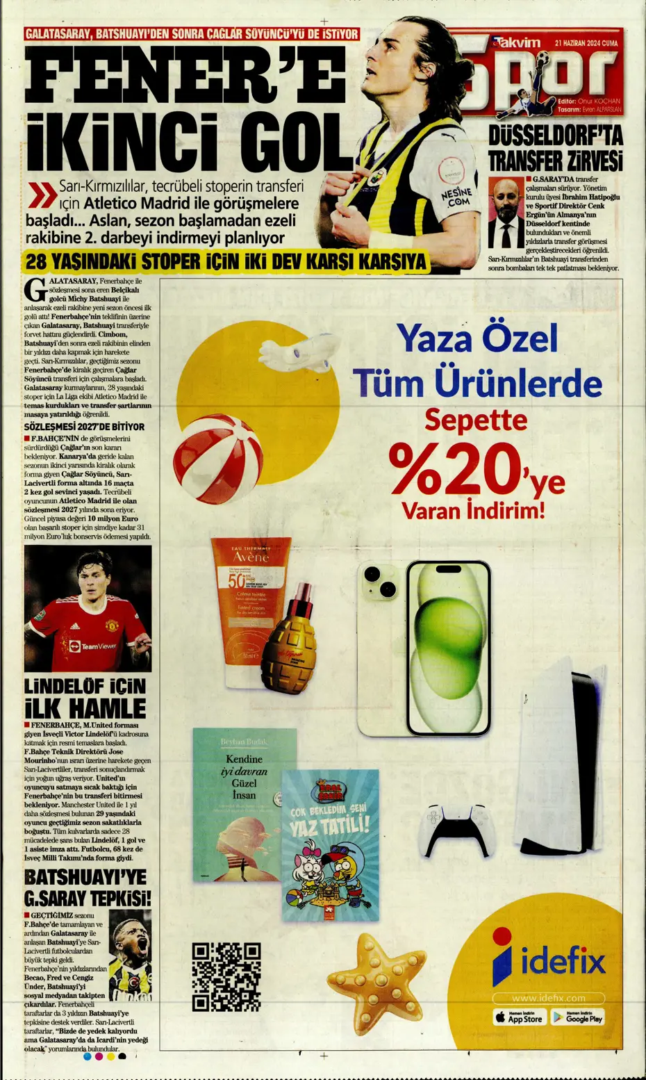 "Bir yıl daha G.Saray'dayım" | Sporun manşetleri (21 Haziran 2024) - 38 "Bir yıl daha G.Saray'dayım" | Sporun manşetleri (21 Haziran 2024) - 38