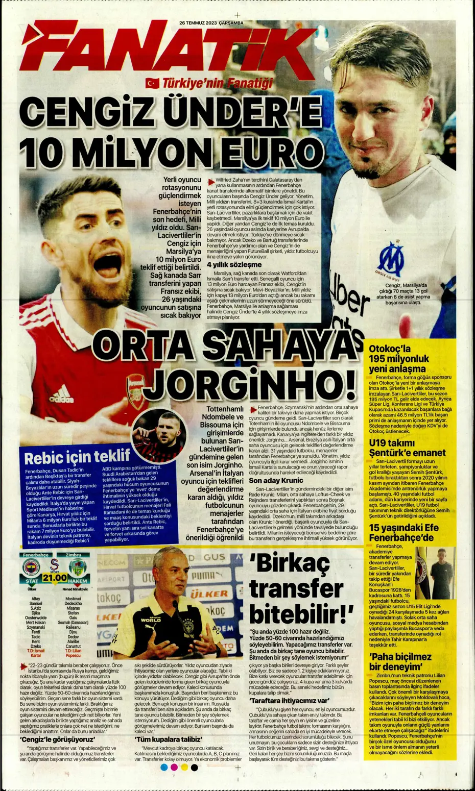 "Beşiktaş'ın istediği Rebic Fenerbahçe'ye" | Sporun manşetleri (26 Temmuz 2023) - 10