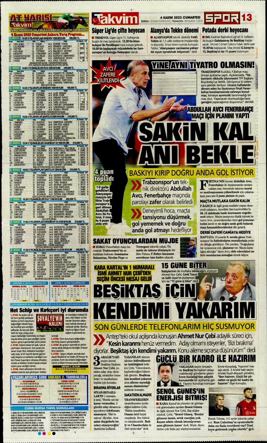 "Derbinin şifresi ilk çeyrek" | Sporun manşetleri (4 Kasım 2023) - 34