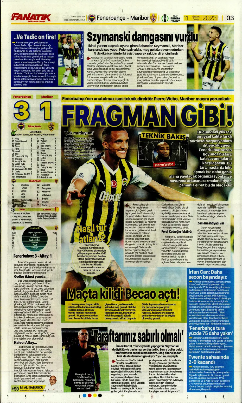 "Cengiz Ünder için yeni görüşme" | Sporun manşetleri (11 Ağustos 2023) - 7 "Cengiz Ünder için yeni görüşme" | Sporun manşetleri (11 Ağustos 2023) - 7