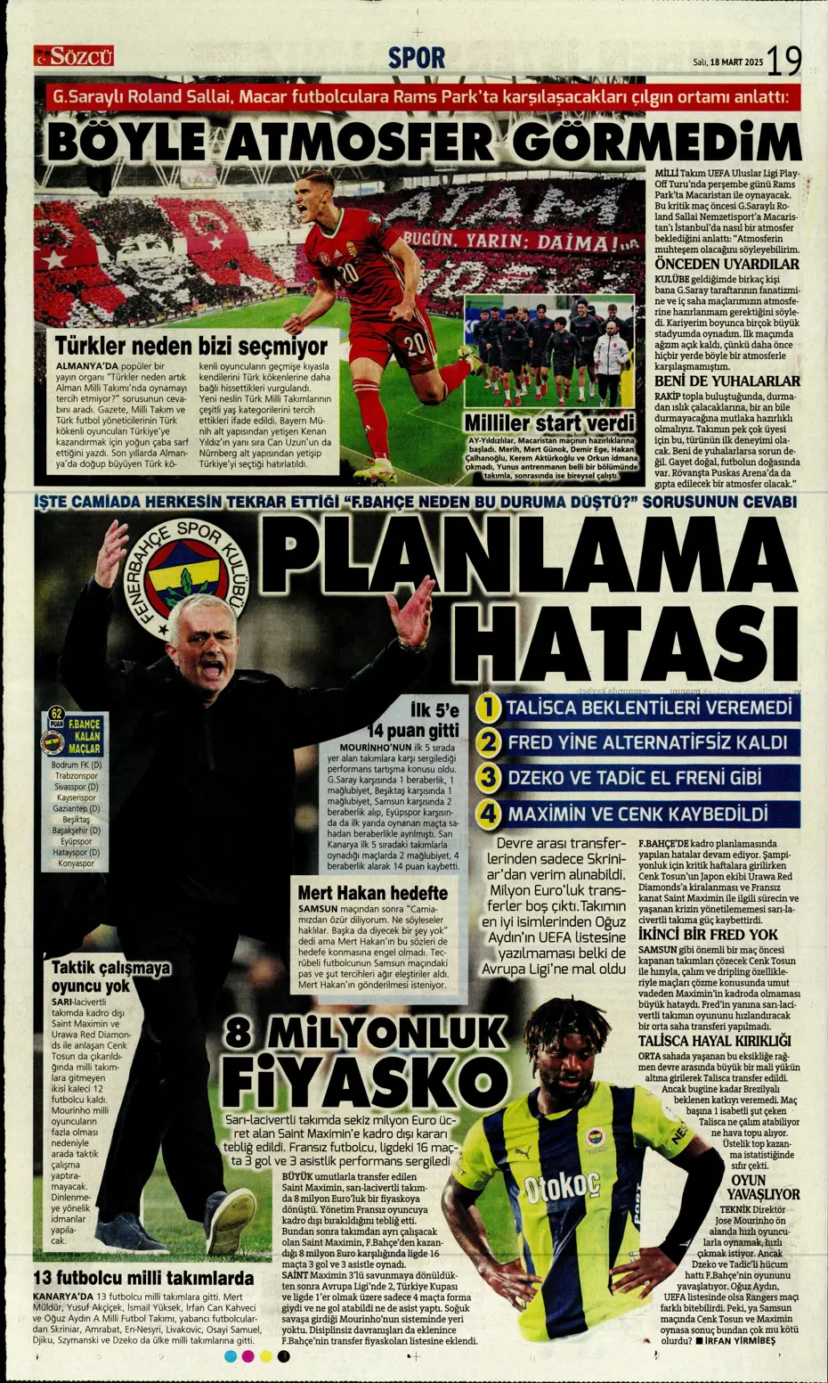 "Sane bombası" | Sporun manşetleri - 31