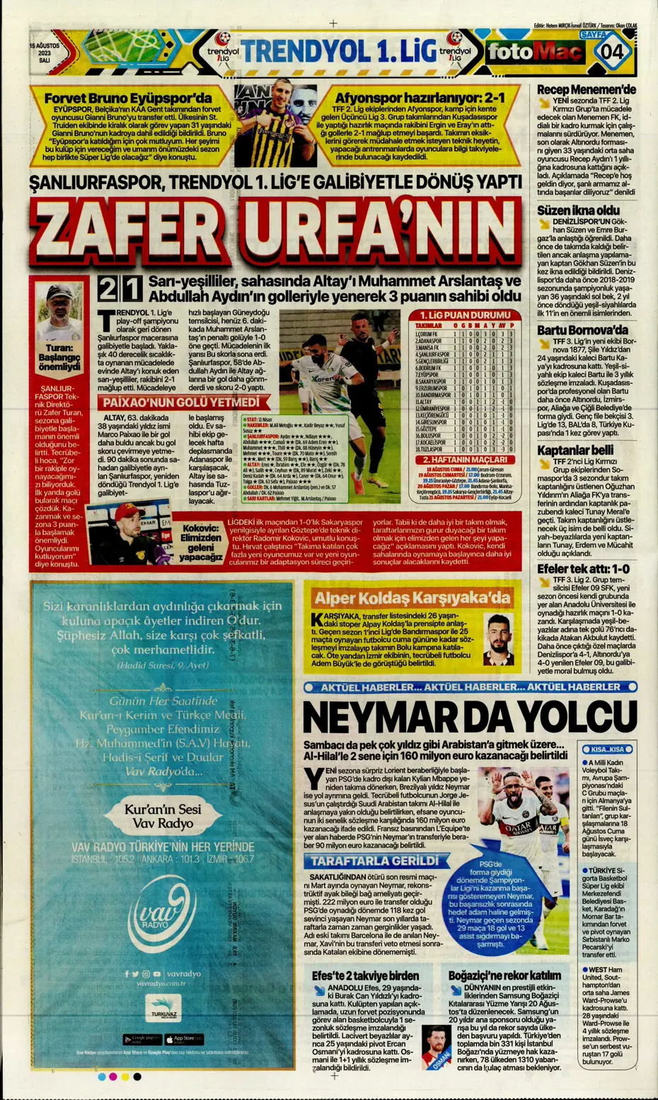 "Kartal'ı Gedson uçurdu" | Sporun Manşetleri - 15