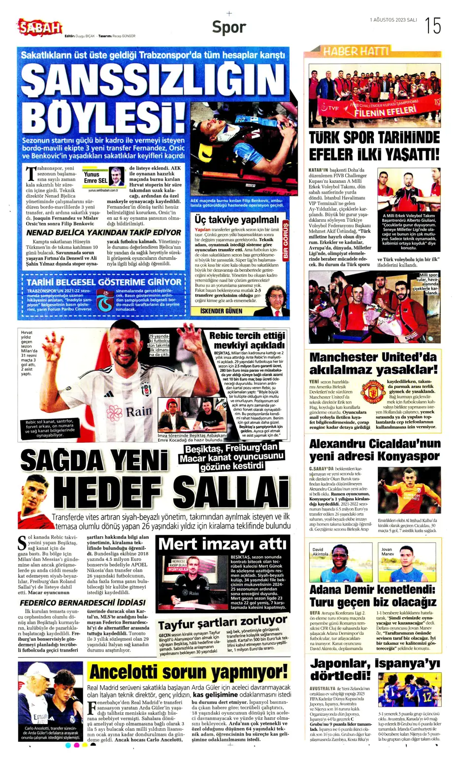 "Nelsson'un yerine Sergio Ramos" | Sporun Manşetleri - 27 "Nelsson'un yerine Sergio Ramos" | Sporun Manşetleri - 27