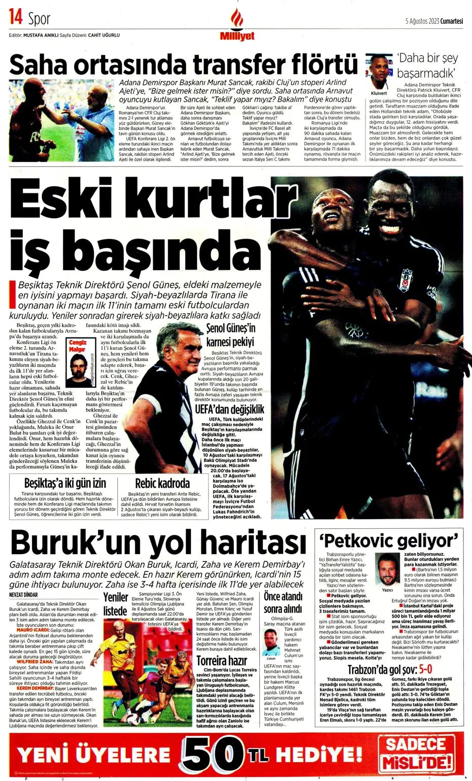 "Fener'e yıldız yağmuru" | Sporun Manşetleri (5 Ağustos 2023) - 17