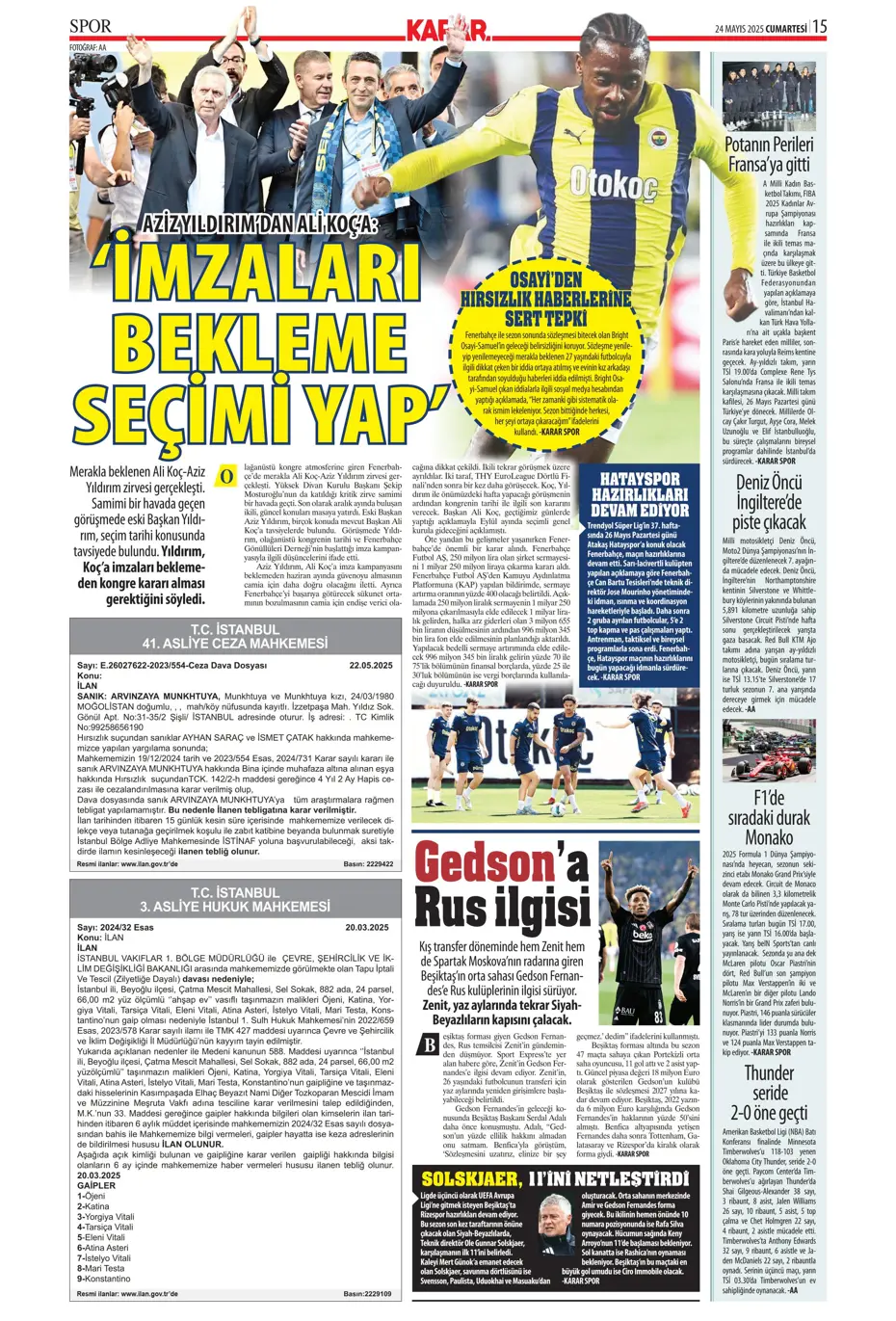 "Final-Four'da Fenerbahçe destanı" | Sporun manşetleri - 20