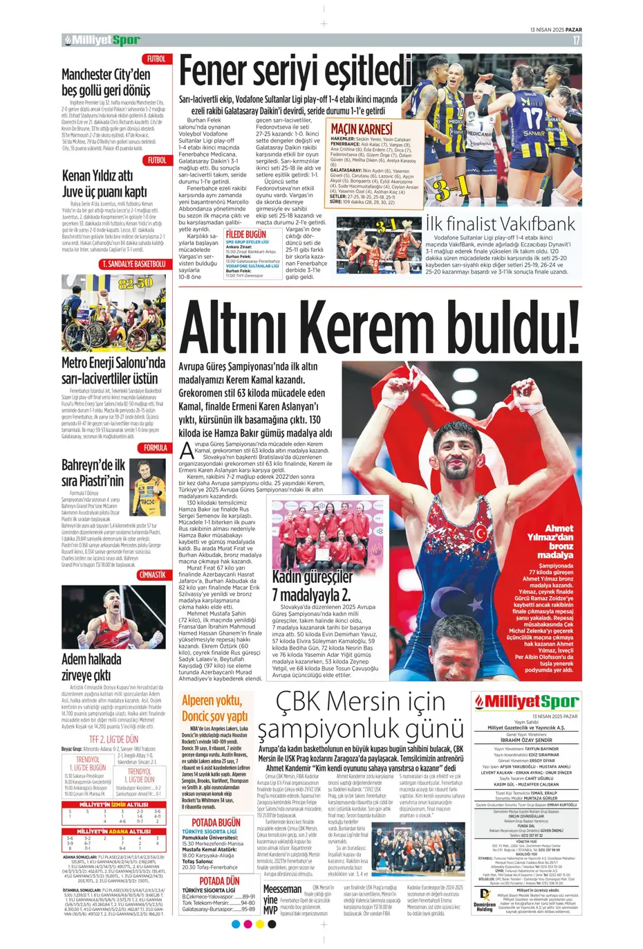 "Dzeko'nun yerine Müller" | Sporun manşetleri - 23