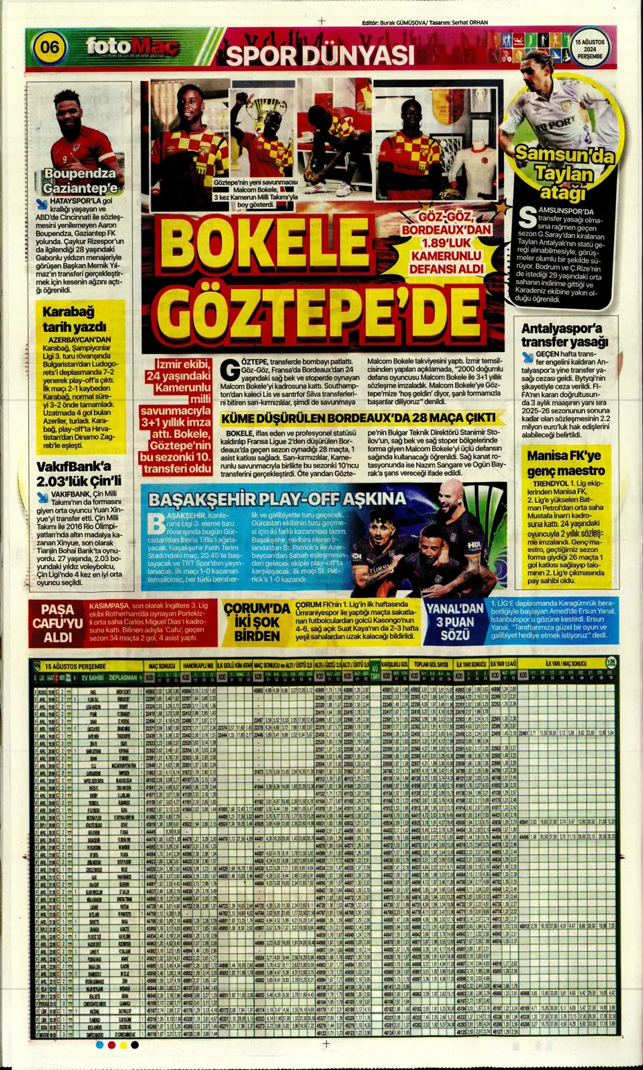 "Muci'yle yol ayrımı" | Sporun manşetleri (15 Ağustos 2024) - 14