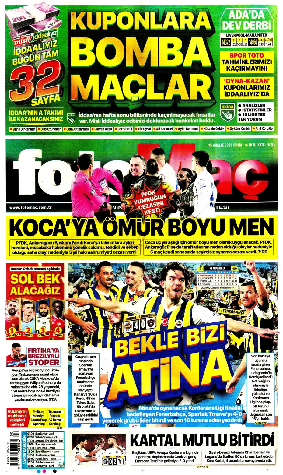 "Aslan'dan Jorginho bombası" | Sporun manşetleri (15 Aralık 2023) - 12