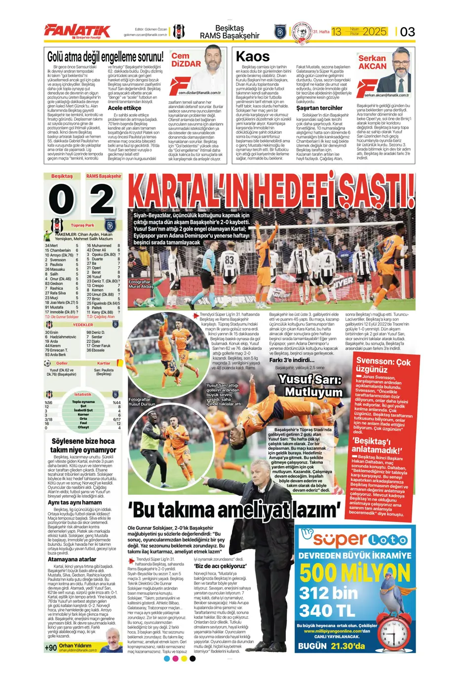 "Dzeko'nun yerine Müller" | Sporun manşetleri - 3
