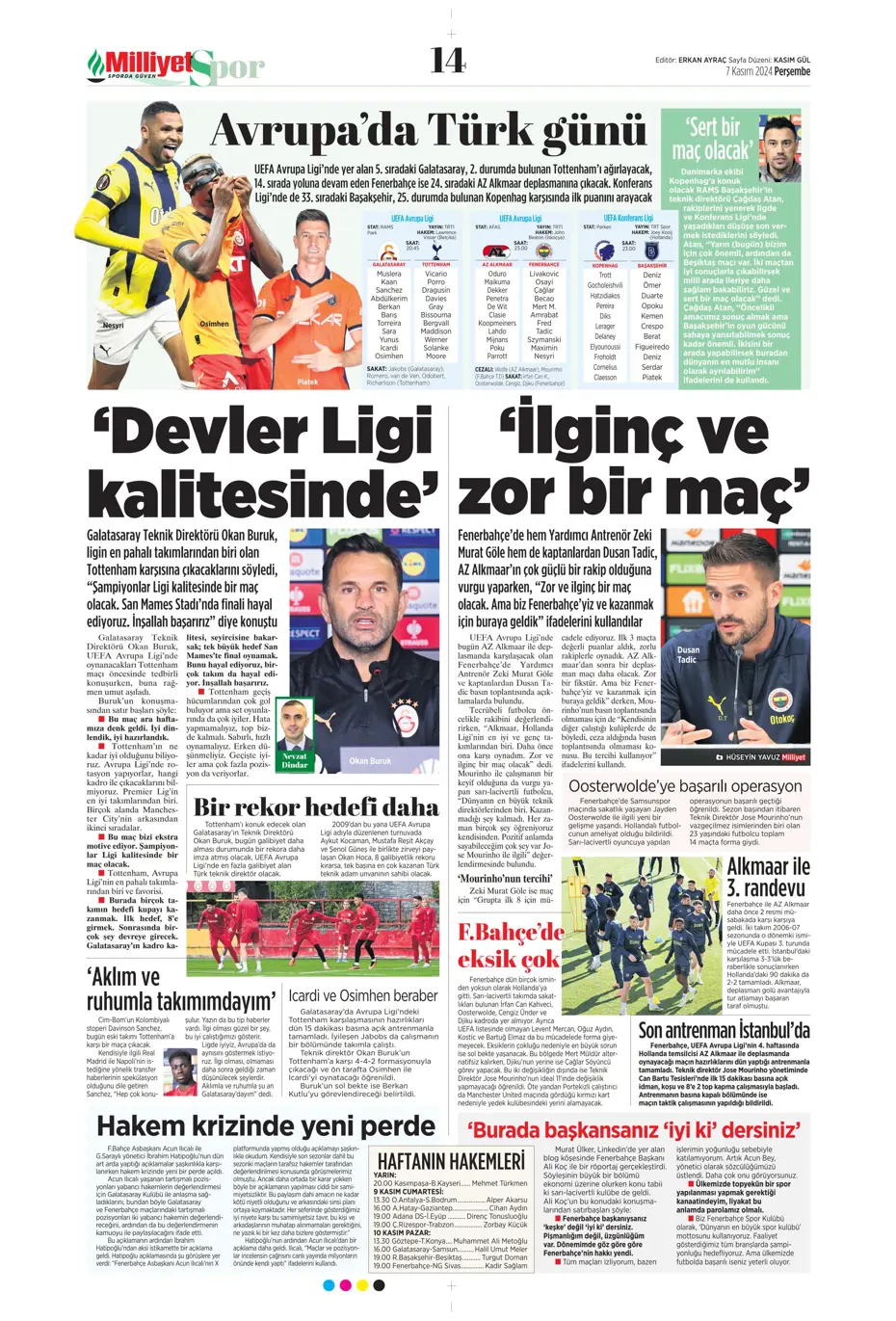 "Fenerbahçe'den Boca Juniors'a rest" | Sporun manşetleri (7 Kasım 2024) - 16