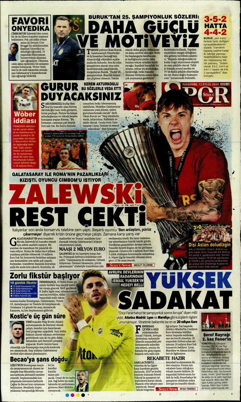 "12 milyon Euro'ya Cim Bom'da" | Sporun manşetleri (12 Eylül 2024) - 28 "12 milyon Euro'ya Cim Bom'da" | Sporun manşetleri (12 Eylül 2024) - 28