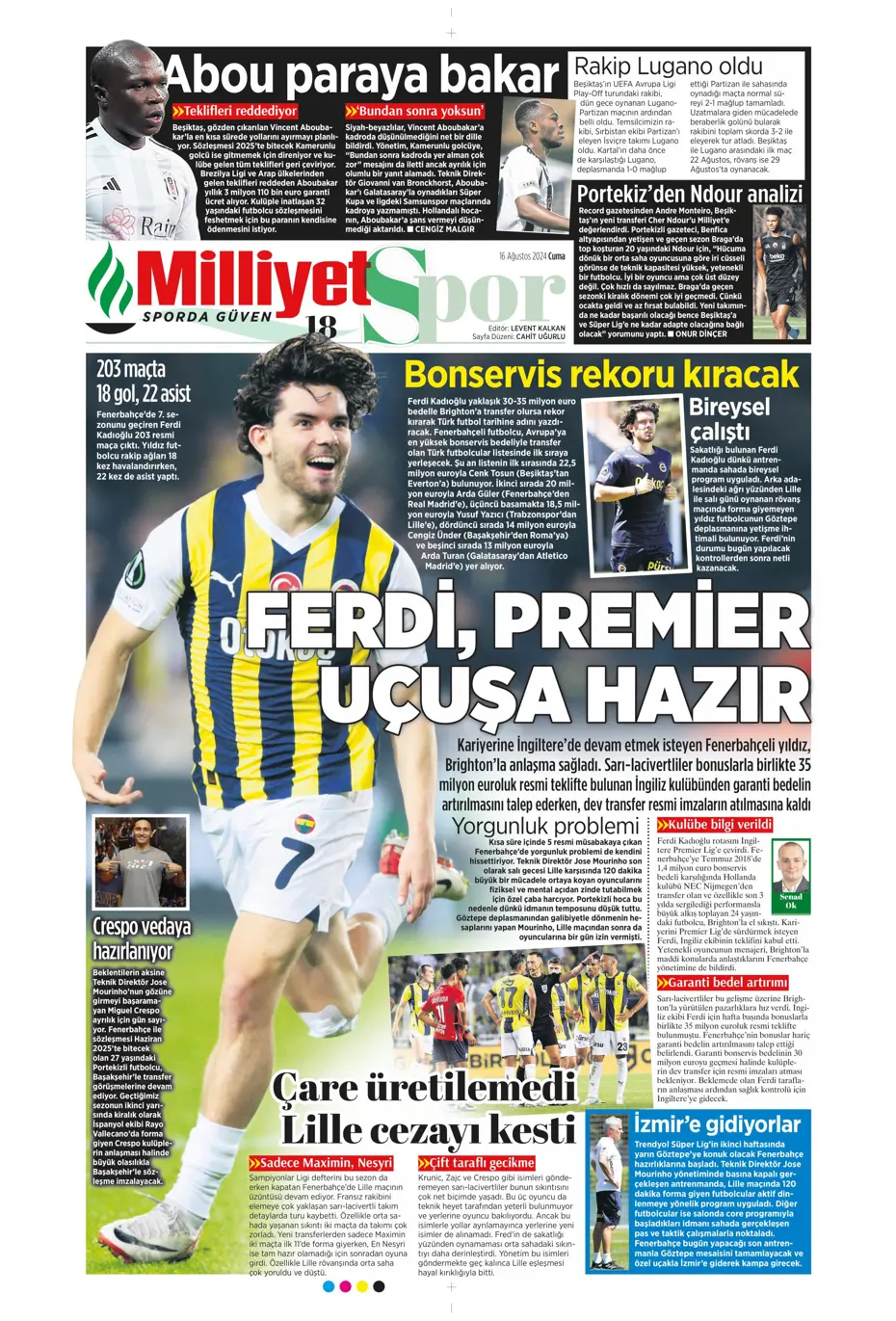 "Mateo Kovacic adım adım Fenerbahçe'ye" | Sporun manşetleri - 21 "Mateo Kovacic adım adım Fenerbahçe'ye" | Sporun manşetleri - 21