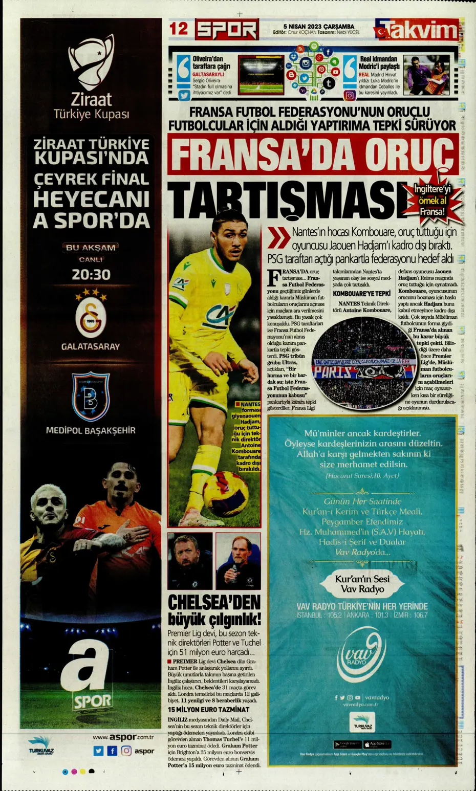 "Dünyada kimse buna penaltı demez" - Sporun manşetleri (5 Nisan 2023) - 28 "Dünyada kimse buna penaltı demez" - Sporun manşetleri (5 Nisan 2023) - 28