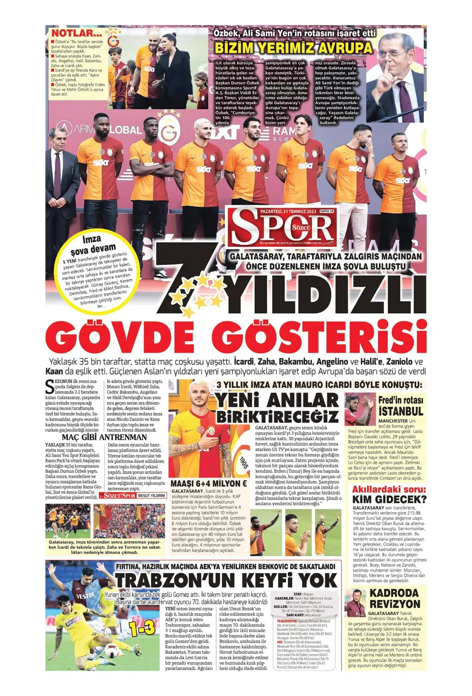 "Zaha'nın rövanşı Felix" | Sporun Manşetleri (31 Temmuz 2023) - 26
