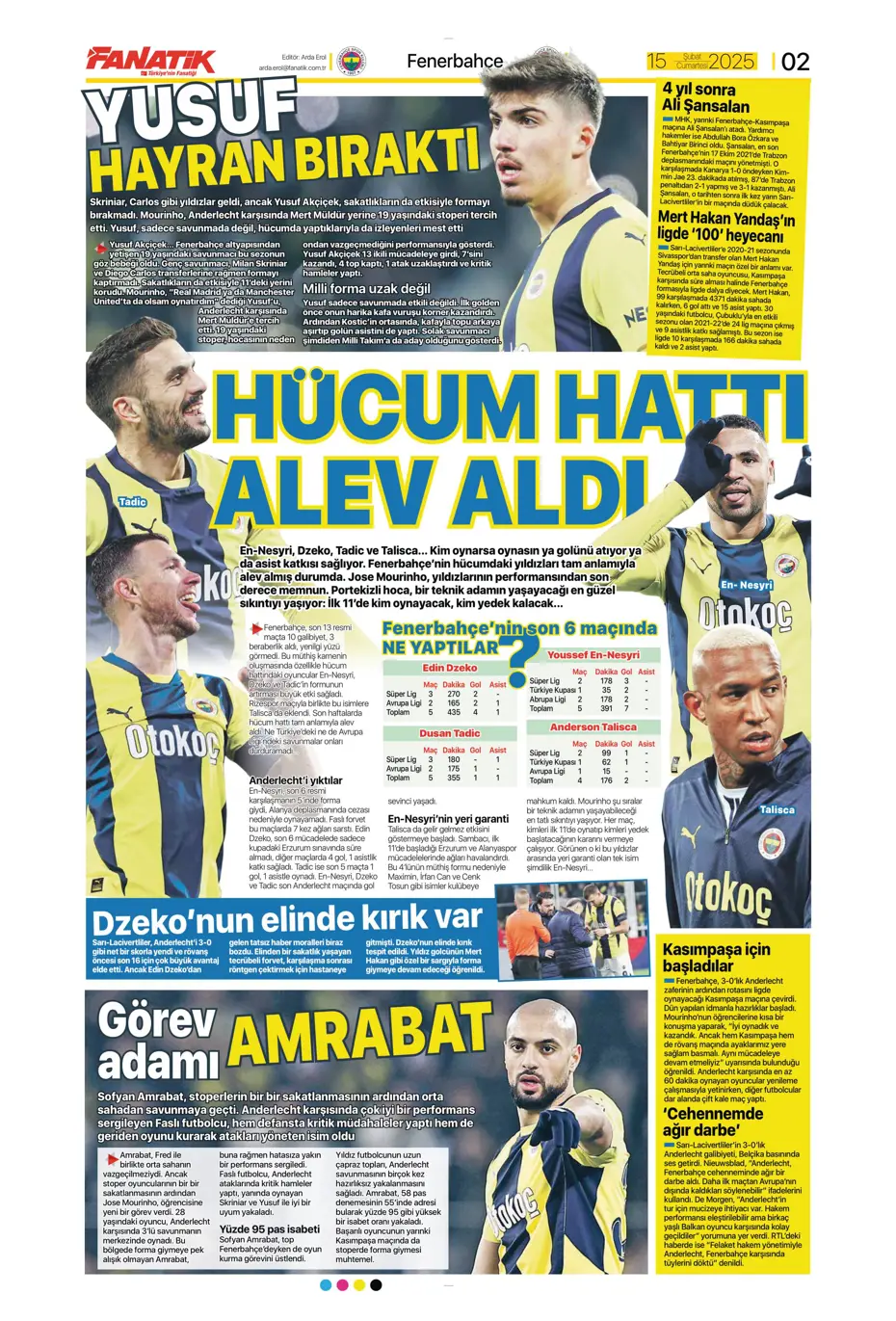 "Cimbom'da OHAL ilanı" | Sporun manşetleri (15 Şubat 2025) - 7