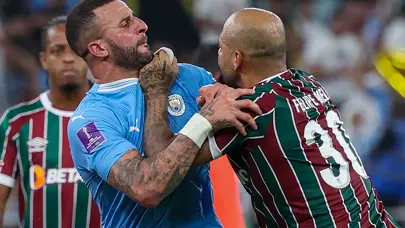 Felipe Melo ile Manchester City'nin yıldızları arasında arbede