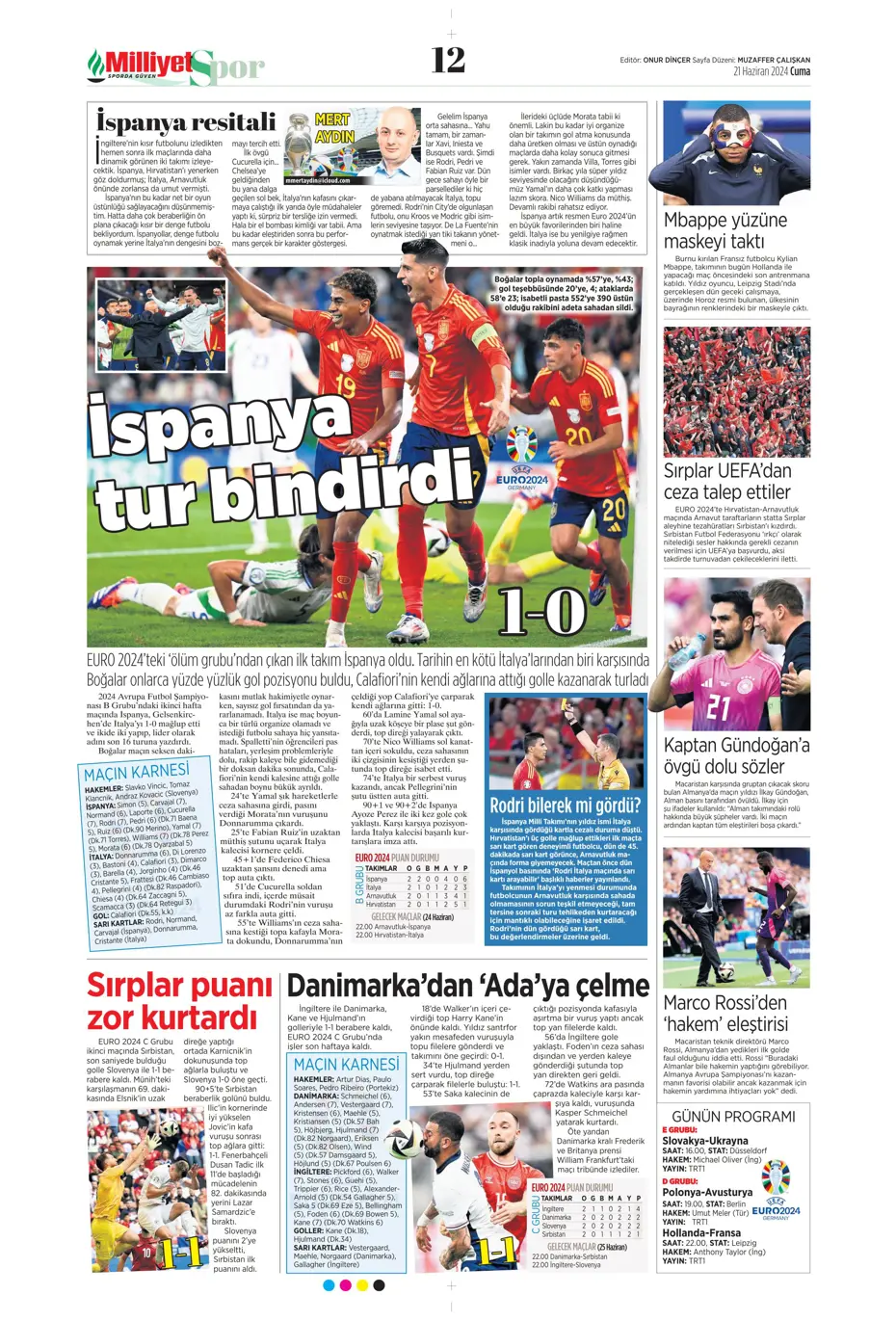 "Bir yıl daha G.Saray'dayım" | Sporun manşetleri (21 Haziran 2024) - 22 "Bir yıl daha G.Saray'dayım" | Sporun manşetleri (21 Haziran 2024) - 22