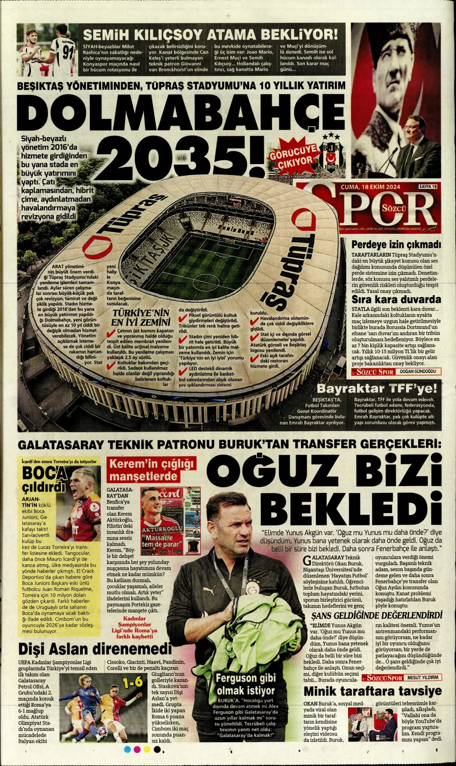 "Fenerbahçe'ye 1 milyar euroluk bomba" | Sporun manşetleri (18 Ekim 2024) - 32