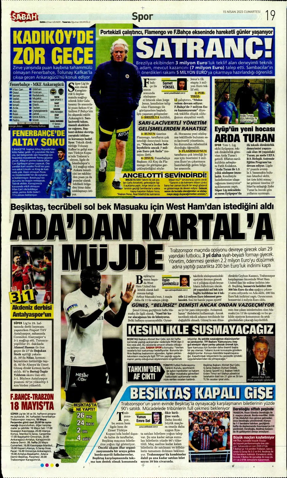 "Ada'dan Kartal'a müjde" | Sporun manşetleri (15 Nisan 2023) - 26 "Ada'dan Kartal'a müjde" | Sporun manşetleri (15 Nisan 2023) - 26