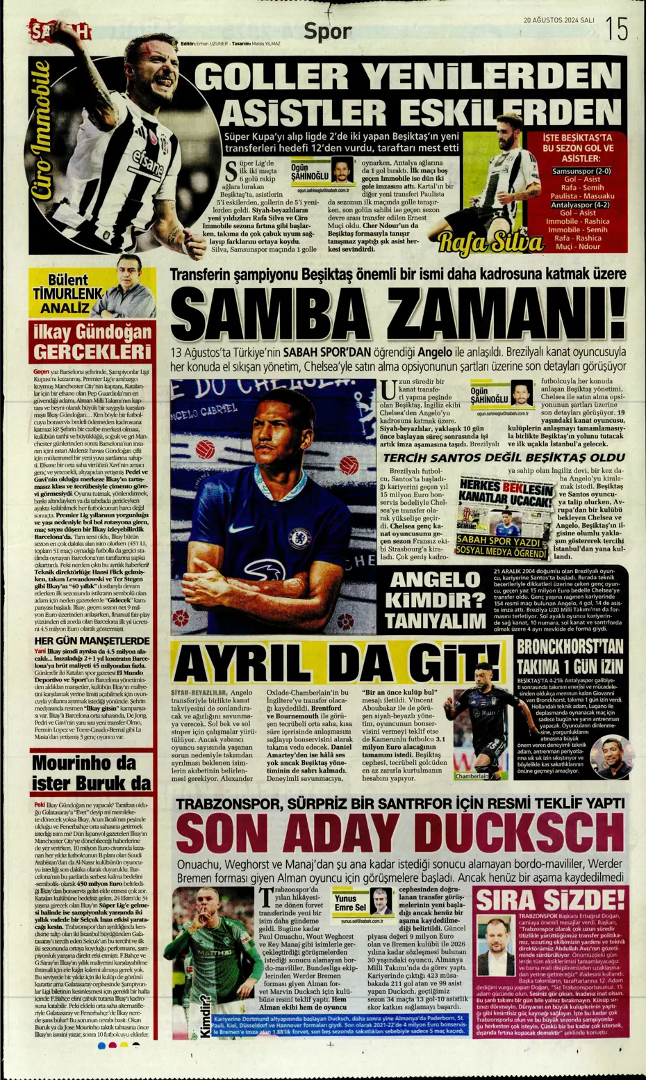 "Fenerbahçe'de değişim zamanı" | Sporun manşetleri (20 Ağustos 2024) - 27