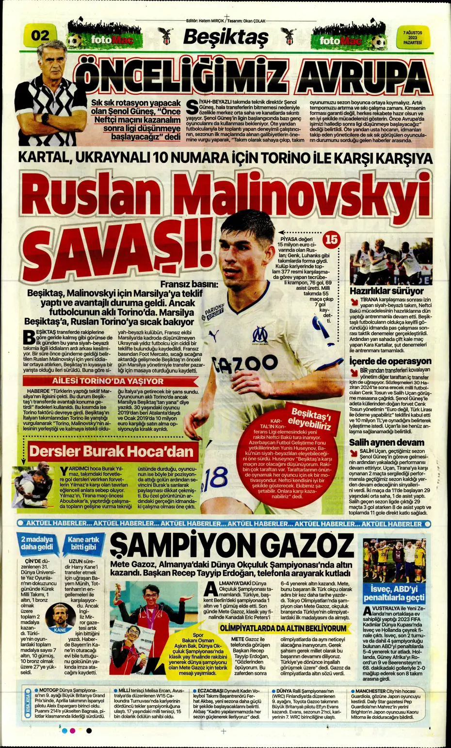 "Zaniolo gidiyor, Talisca geliyor" | Sporun manşetleri (7 Ağustos 2023) - 12 "Zaniolo gidiyor, Talisca geliyor" | Sporun manşetleri (7 Ağustos 2023) - 12