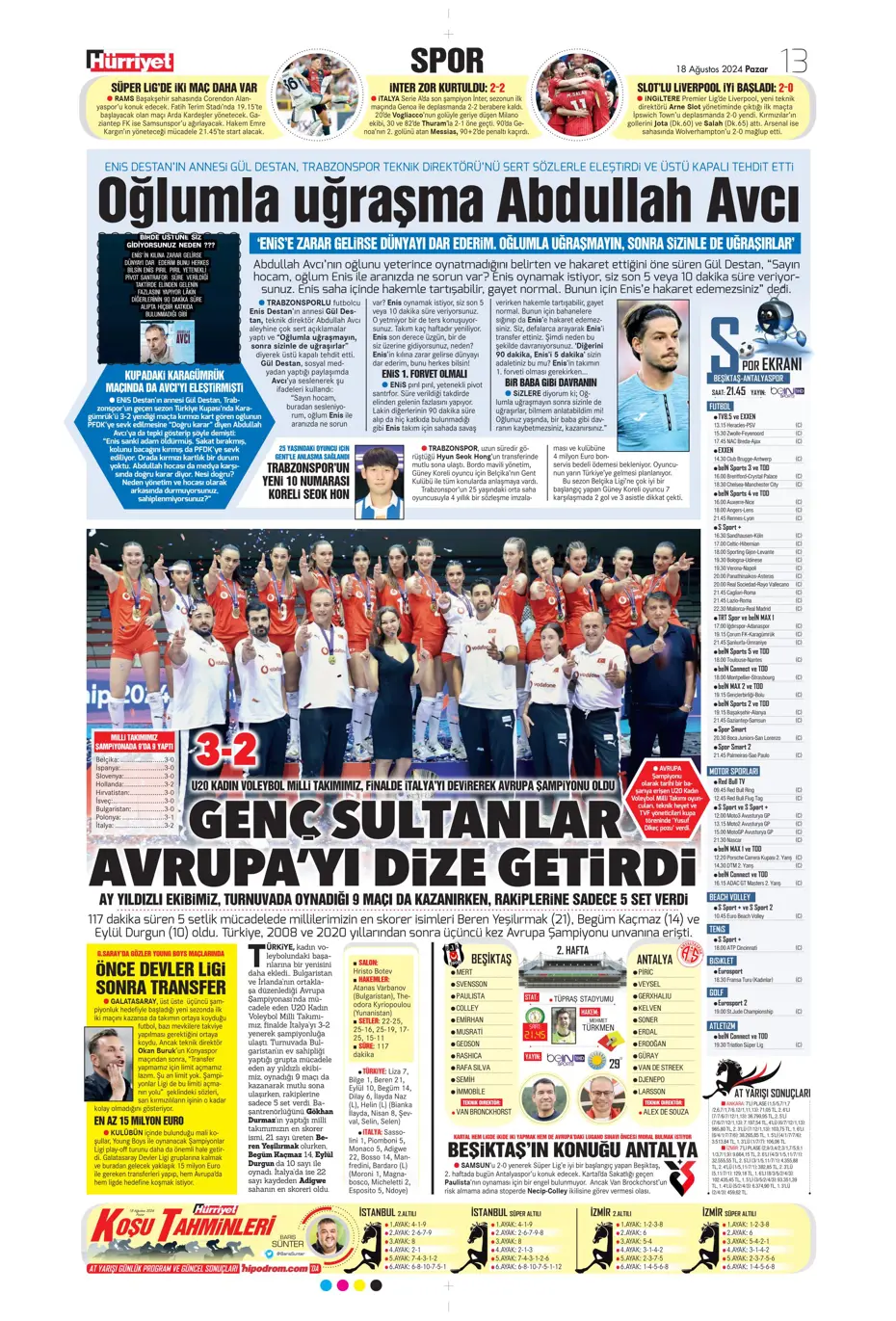 "Aslan'da Ziyech bilmecesi" | Sporun manşetleri (18 Ağustos 2024) - 15 "Aslan'da Ziyech bilmecesi" | Sporun manşetleri (18 Ağustos 2024) - 15