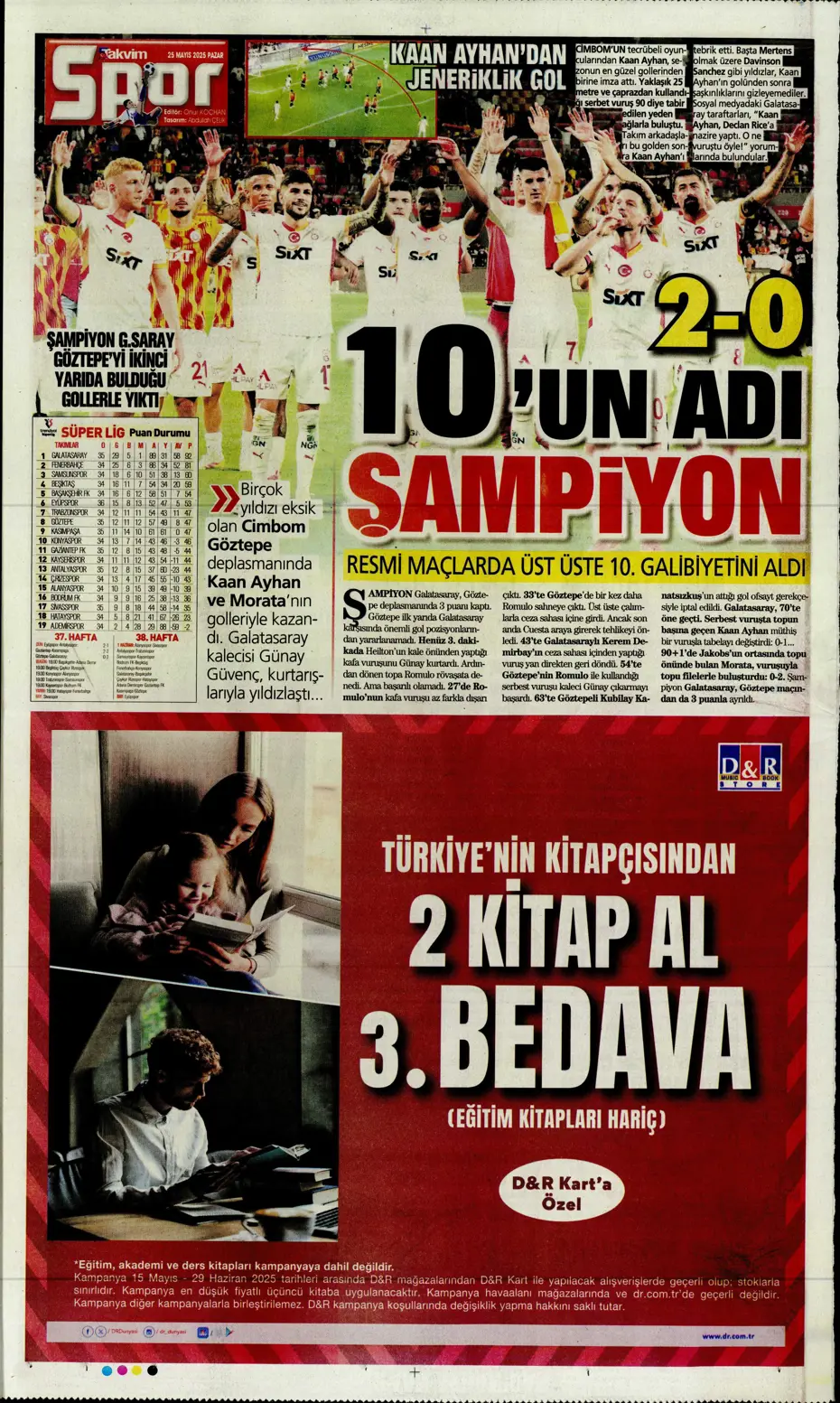 "Kap kupayı, tak yıldızı" | Sporun manşetleri - 38