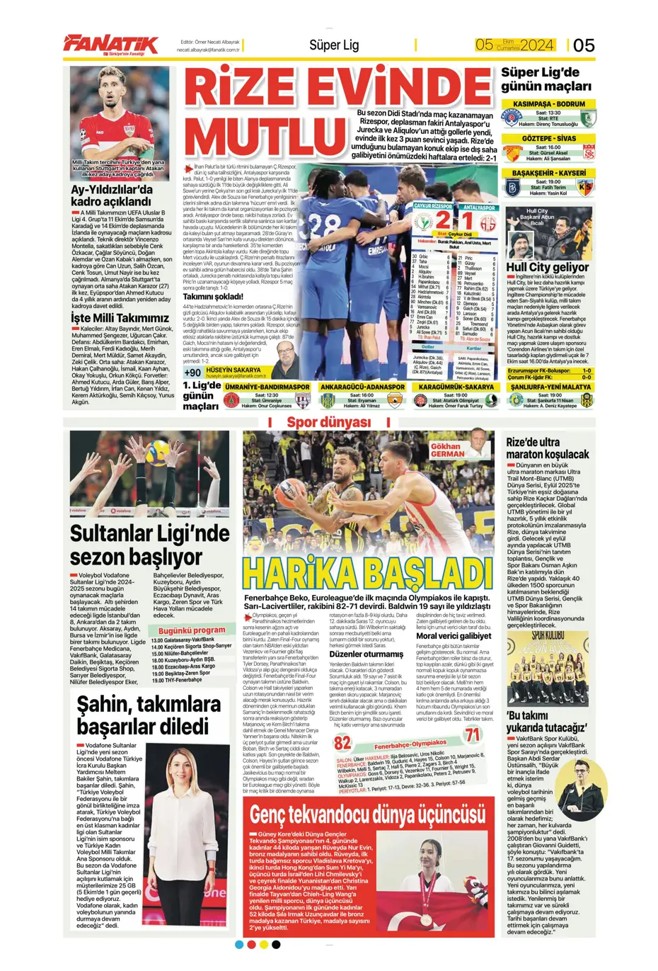 "Mourinho radara girdi" | Sporun manşetleri (5 Ekim 2024) - 9