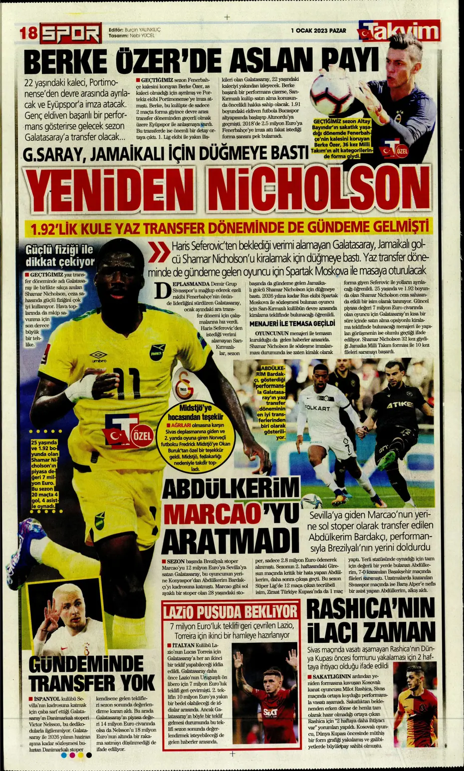 Sporun Manşetleri (1 Ocak 2023) - 32