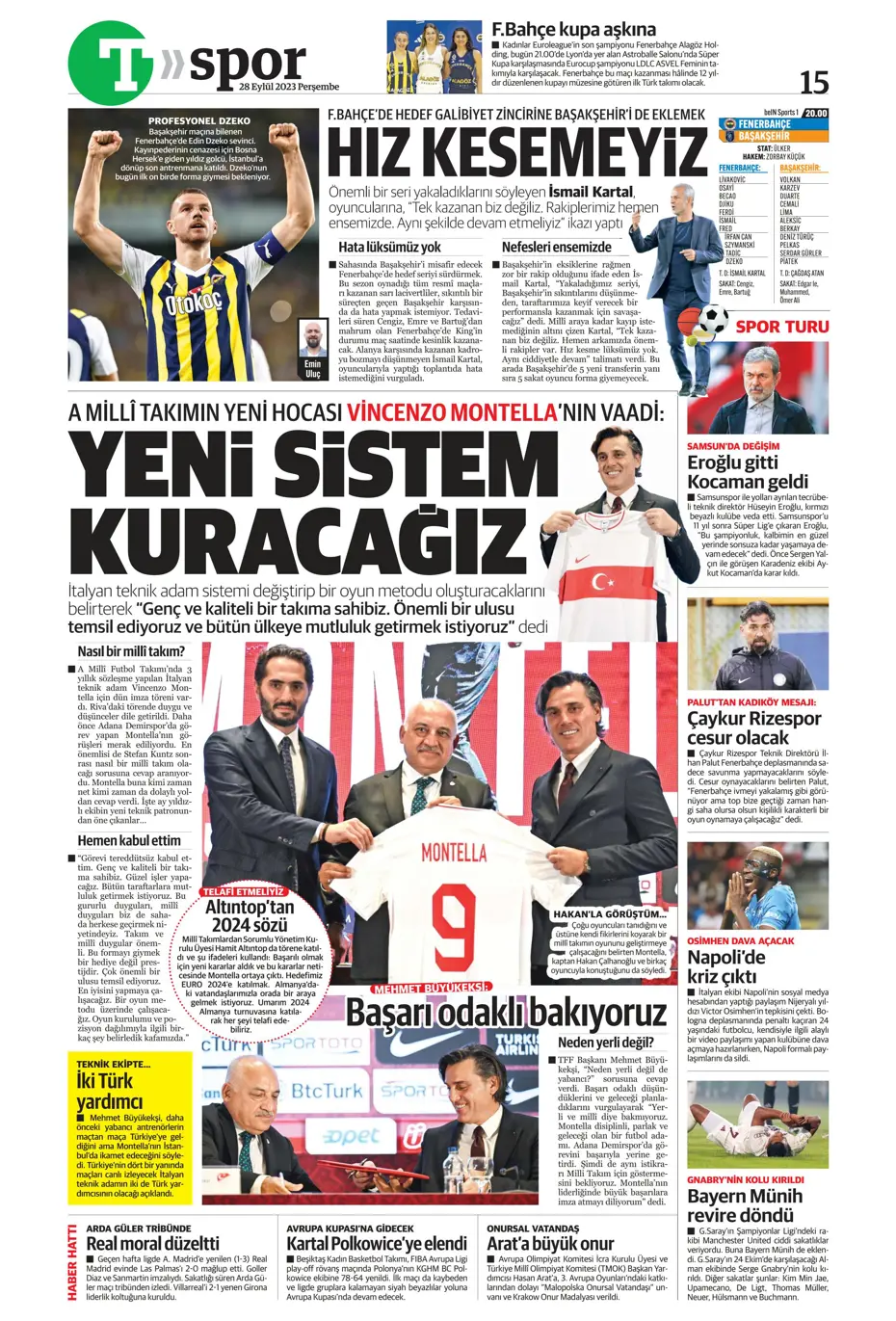 "Tarihi eser" | Sporun manşetleri (28 Eylül 2023) - 41